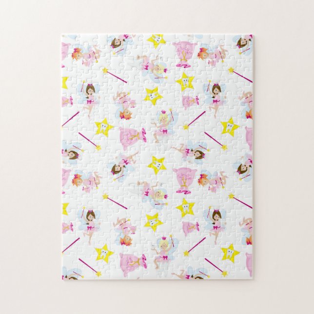 Pretty Tooth Fairy Magic Wand White Teeth Jigsaw Puzzle (Vertical)