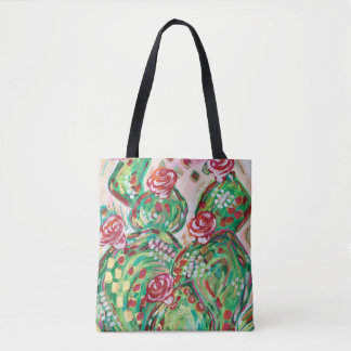 Pretty tote back/ cactus tote bag/ southwest tote bag