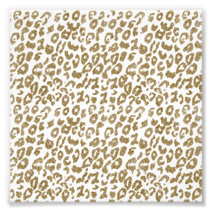 Pretty trendy faux gold glitter leopard print
