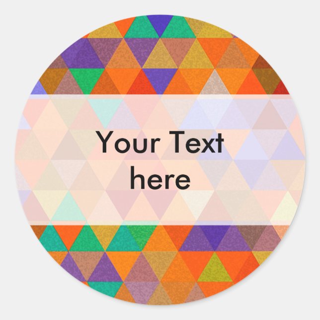 Pretty Triangle grunge pattern I + your ideas Classic Round Sticker (Front)