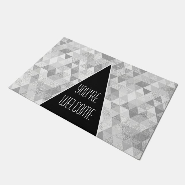 Pretty Triangle grunge Pattern II + your ideas Doormat (Angled)