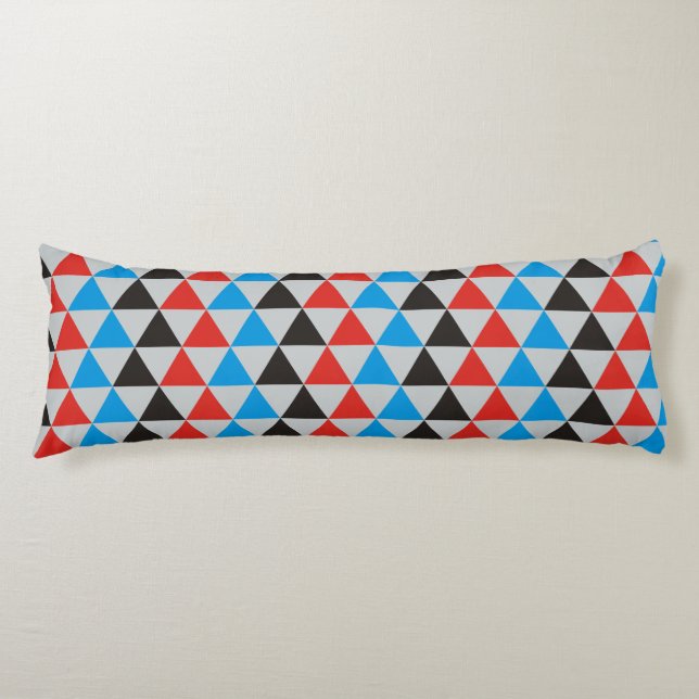 Pretty Triangle pattern black red blue + your idea Body Cushion (Front)
