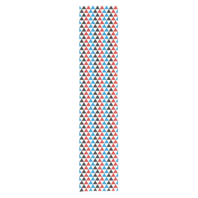 Pretty Triangle pattern black red blue + your idea Short Table Runner (Front)