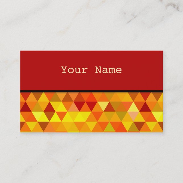 Pretty Triangle pattern I + your ideas Business Card (Front)