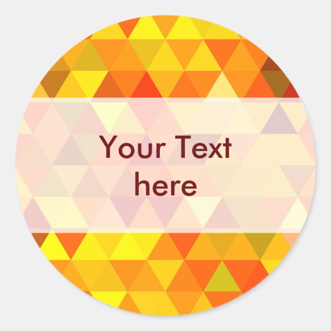 Pretty Triangle pattern I + your ideas Classic Round Sticker (Front)