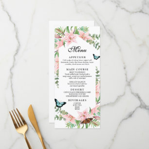 Pretty Tropical Border Wedding Menu
