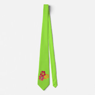 Pretty Tropical Hibiscus Trio + your background Tie