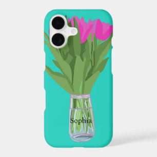 Pretty Tulip Flower Modern Illustration + Name