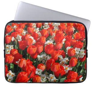 Pretty tulips and daffodils laptop sleeve