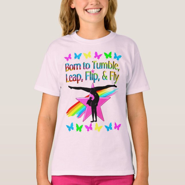 PRETTY TUMBLING GYMNAST GIRL T-Shirt (Front)