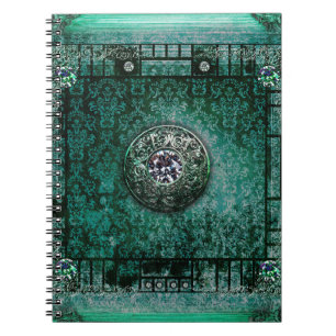 Pretty Turquoise Ancient Tome Mediaeval Magic Book