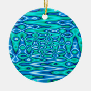 pretty turquoise blue art ceramic tree decoration