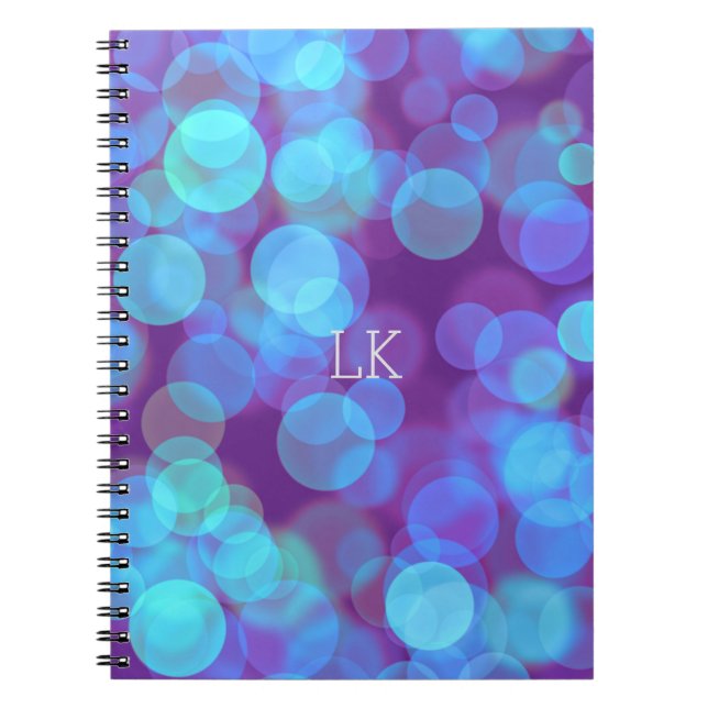 Pretty Turquoise Floating Colour  Notebook (Front)