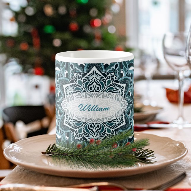 Pretty Turquoise Mandala Mug (Creator Uploaded)