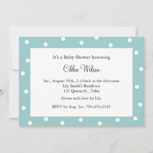Pretty Turquoise Polka Dots Invitation
