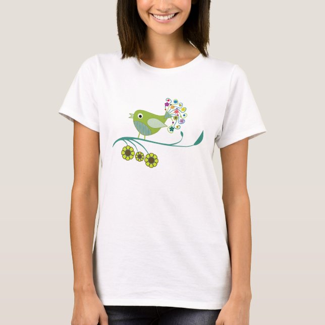 Pretty Tweet Whimsical Bird Men's T-Shirt (Front)