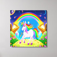 Pretty Unicorn Canvas Art