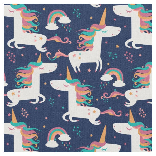 Pretty Unicorn Pattern Fabric (Close Up)