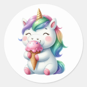 Pretty Unicorn Pool Party  Stickers