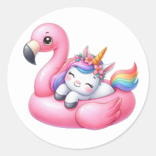 Pretty Unicorn Pool Party  Stickers