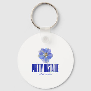 Pretty Unstable: Blue Floral Statement Tee Key Ring