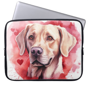 PRETTY VALENTINE YELLOW LABRADOR RETRIEVER DOG LAPTOP SLEEVE