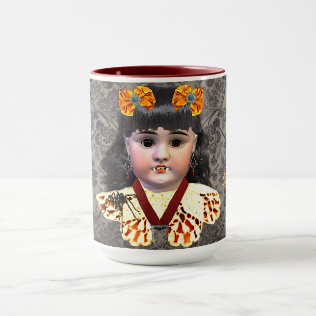 Pretty Vampire Doll Personalised Mug (Center)