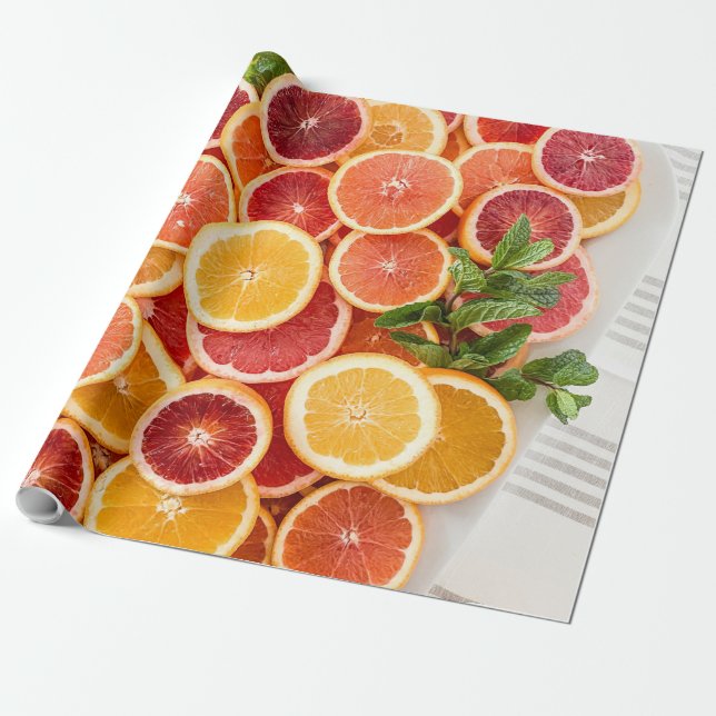 Pretty Vegetables Wrapping Paper (Unrolled)