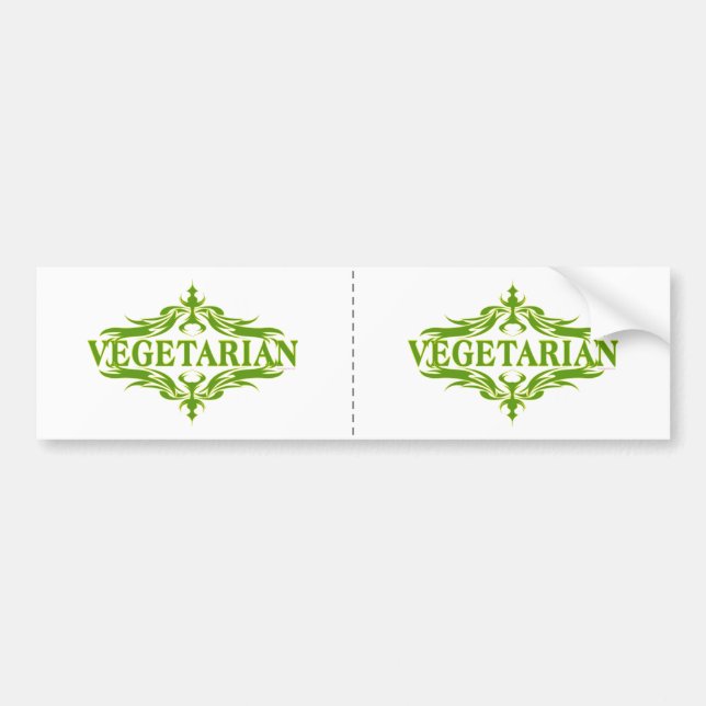 Pretty Vegetarian Design Bumper Sticker (Front)