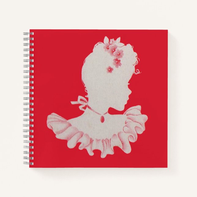 pretty Victorian silhouette Notebook (Front)