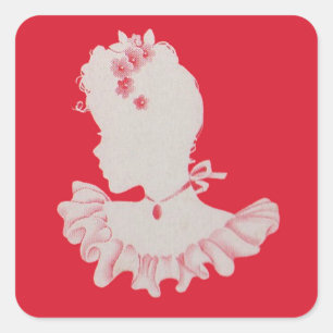 pretty Victorian silhouette Square Sticker