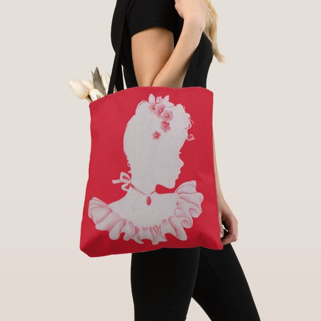 pretty Victorian silhouette Tote Bag (Close Up)