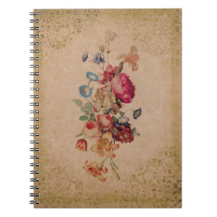 Pretty Victorian Vintage Rose Floral Notebook