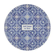 Pretty Vintage Blue Mediterreanean Tile - Own Text