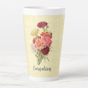 Pretty Vintage Carnation Bouquet  Latte Mug