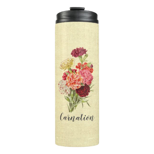 Pretty Vintage Carnation Bouquet  Thermal Tumbler (Front)