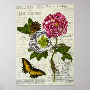 Pretty Vintage Collage Canvas Poster