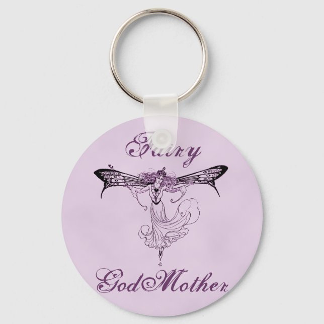 Pretty Vintage Fairy Decal Key Ring (Front)
