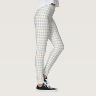 Pretty Vintage Farmhouse Gingham Pattern Leggings