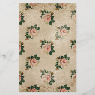 Pretty Vintage Floral Rose Art Pattern Accessories Stationery