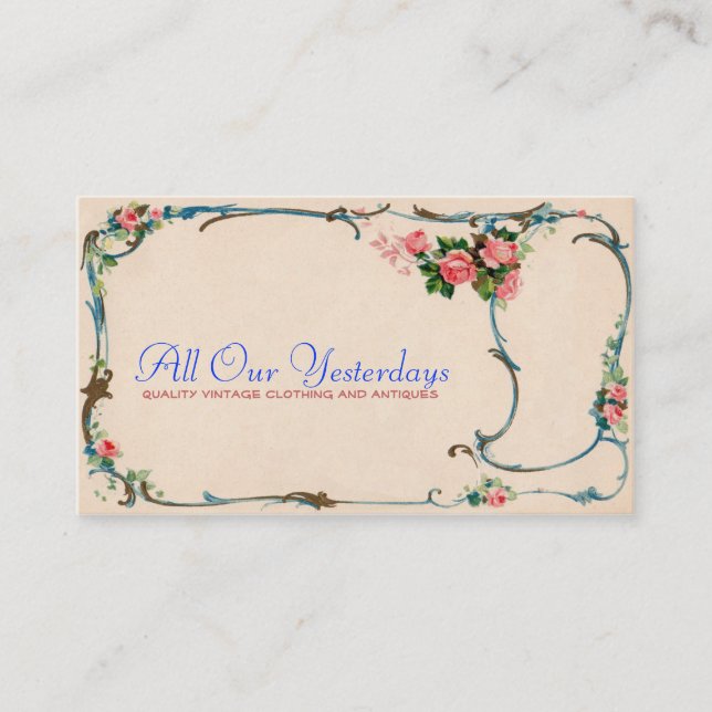 pretty vintage flowers business card (Front)