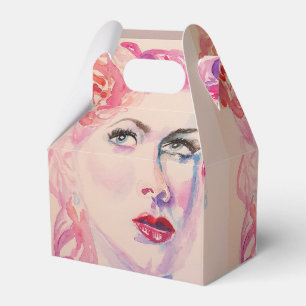 Pretty Vintage Girl Wedding Cake Favour Box Pink 