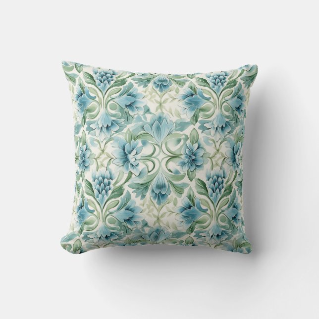 Pretty Vintage Inspired Floral Pattern Cushion (Front)
