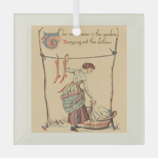 Pretty Vintage Lady Glass Tree Decoration (Front)