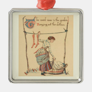 Pretty Vintage Lady Metal Tree Decoration
