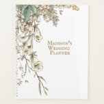 Pretty Vintage Name Personalised Wedding Planner<br><div class="desc">Pretty personalised wedding planner with simple whimsy vines and greens. Add your name and customise this pretty wedding planner to be your own.</div>