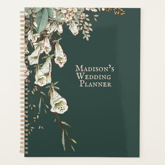 Pretty Vintage Name Personalised Wedding Planner (Front)