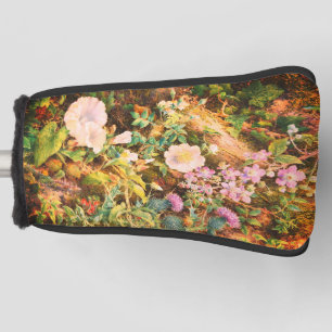 Pretty Vintage petunias flowers floral painting Golf Head Cover