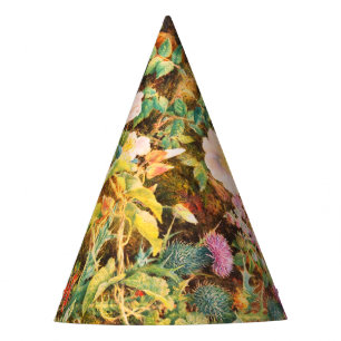 Pretty Vintage petunias flowers floral painting Party Hat