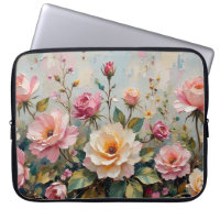Pretty Vintage Pink and Cream Garden Roses Art